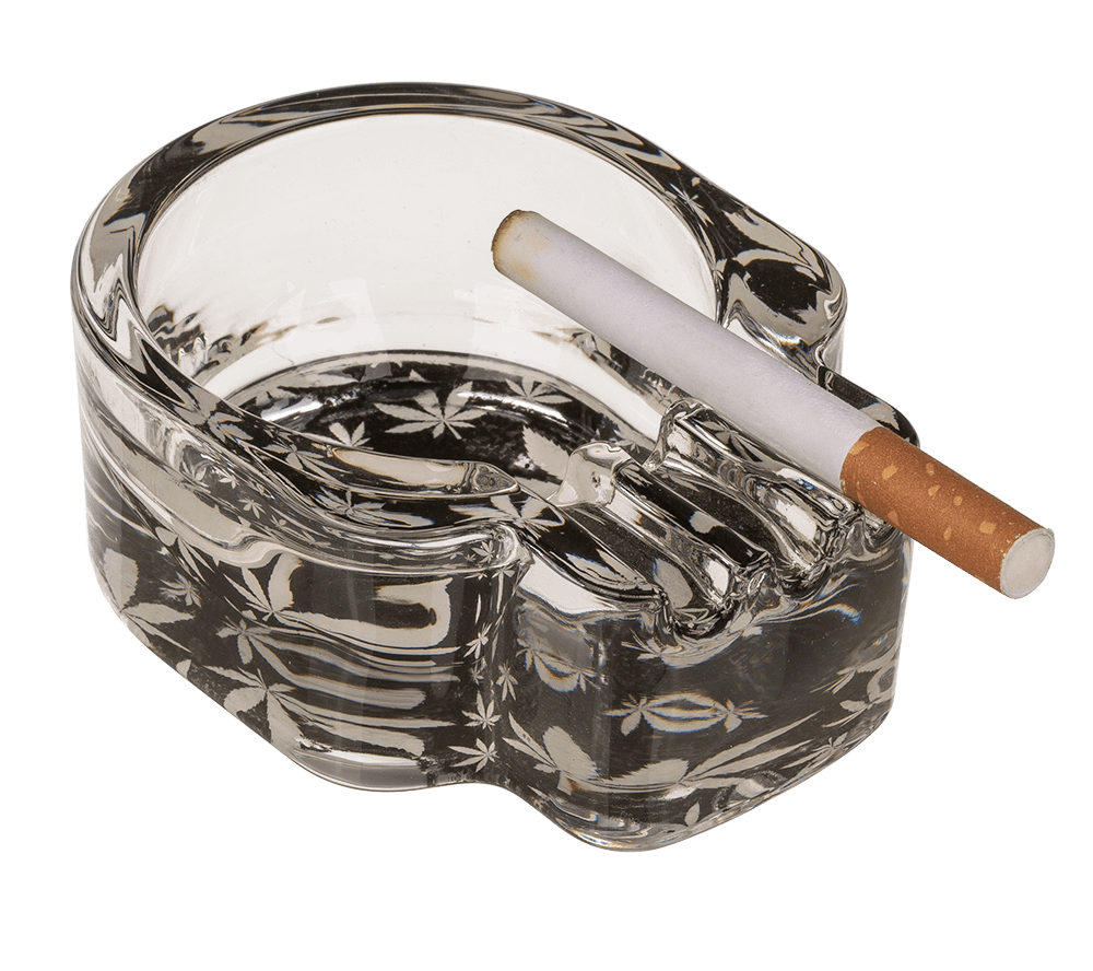Glass ashtray, Cannabis Skull,