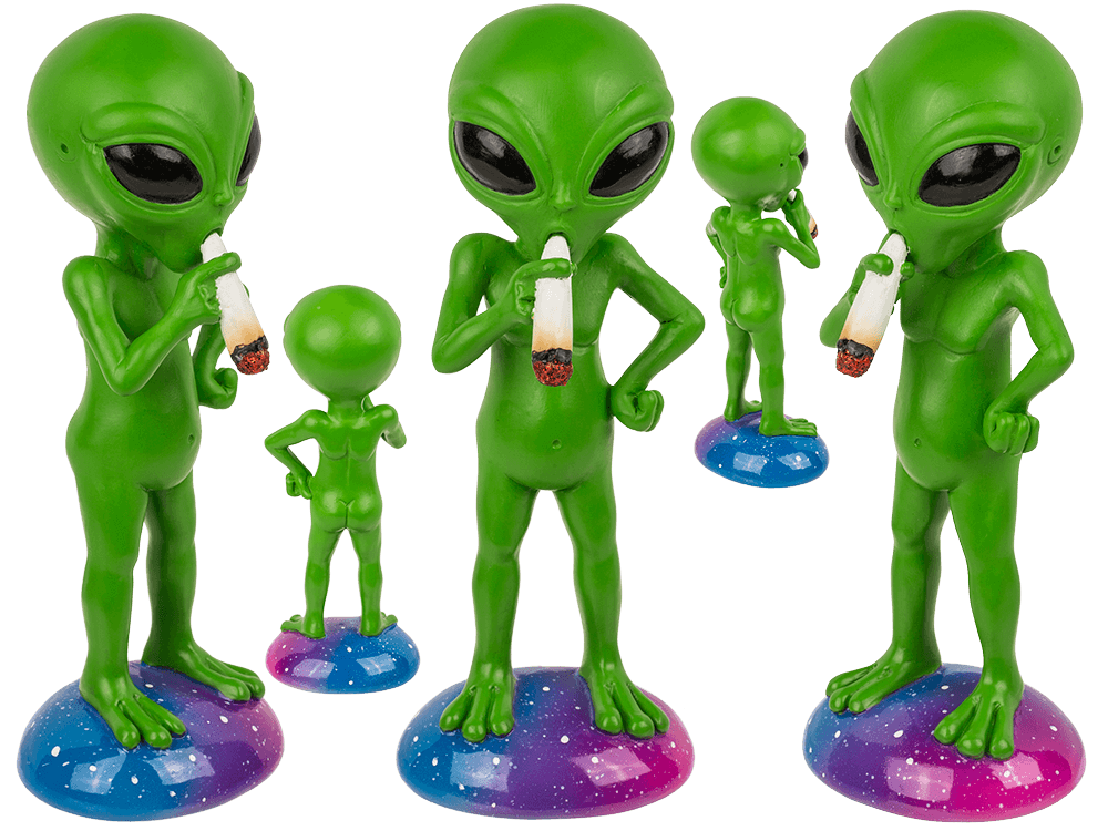 Figurine, Smoking Alien, ca. 16,5 cm,