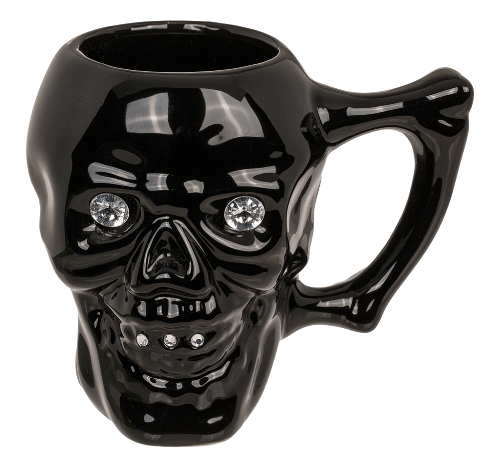 Mug, Skull with crystal stones,
