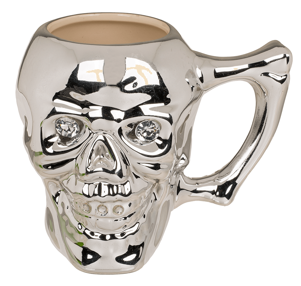 Mug, Skull with crystal stones,