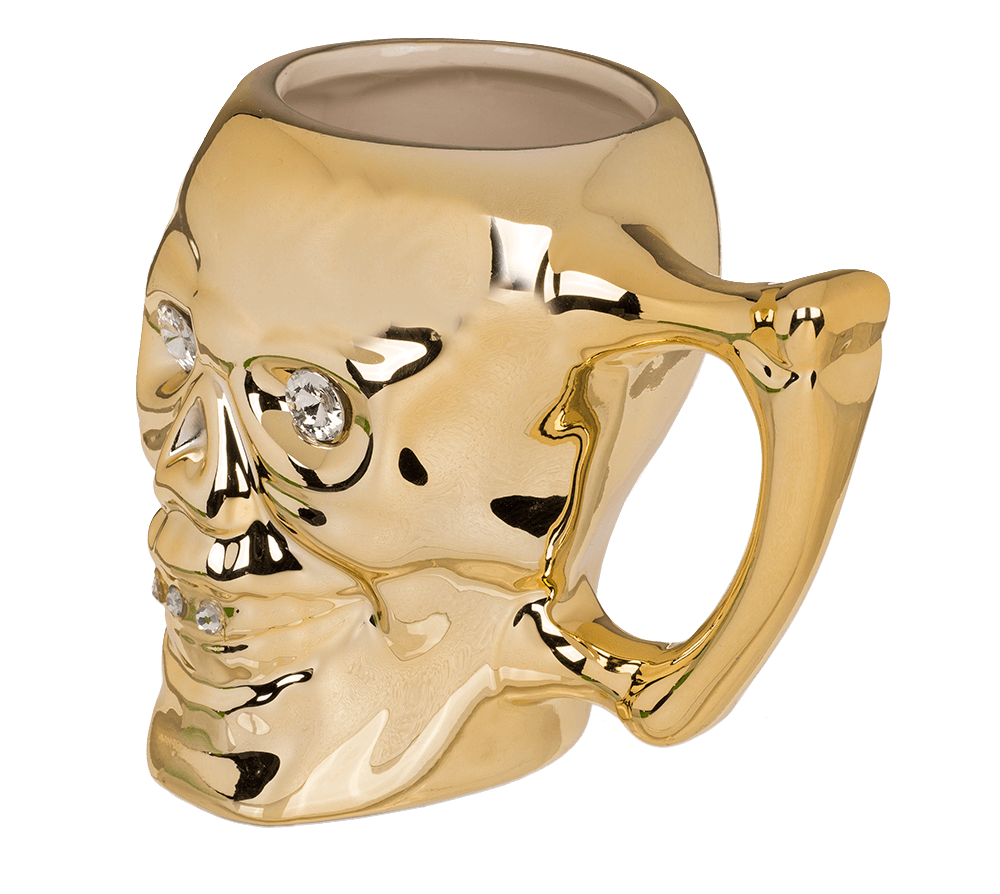 Mug, Skull with crystal stones,