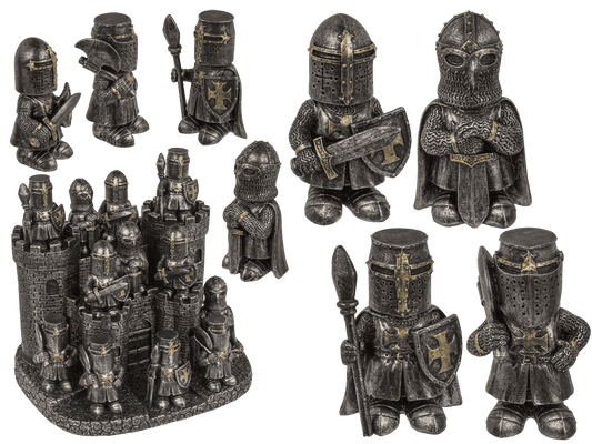 Knight with castle display, knight 4 ass.,