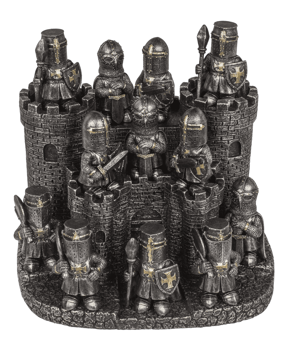 Knight with castle display, knight 4 ass.,