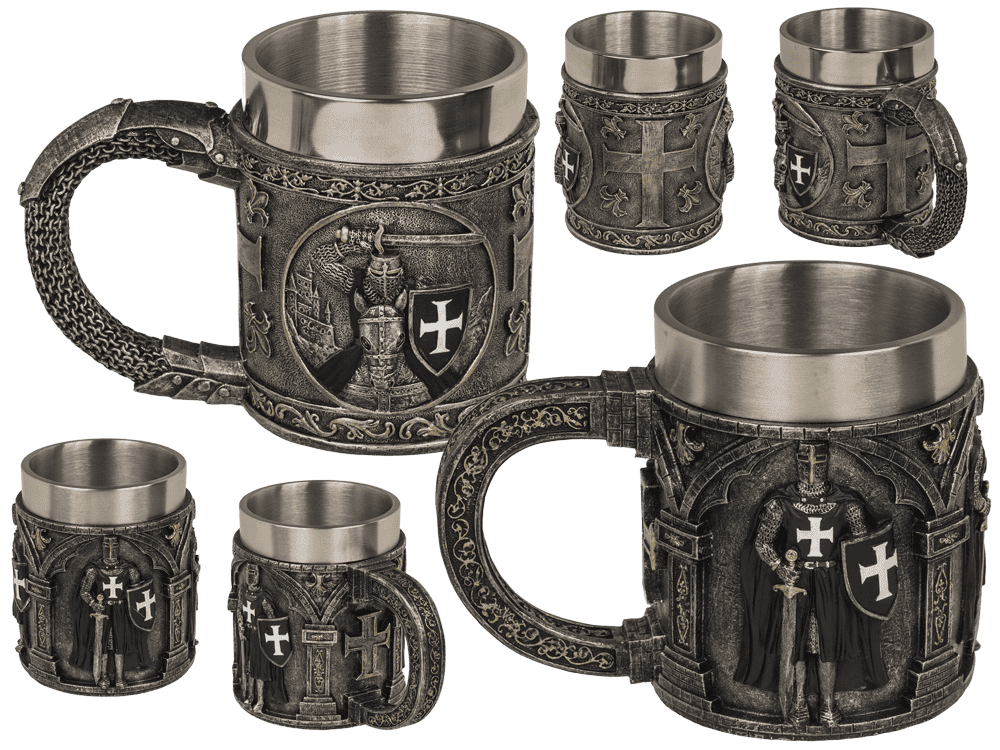 Beer mug, Knight, with stainless steel insert,