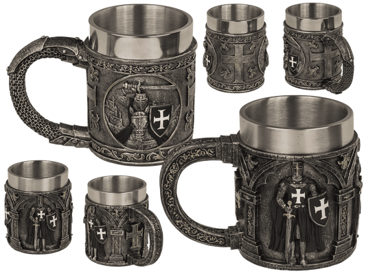 Beer mug, Knight, with stainless steel insert,