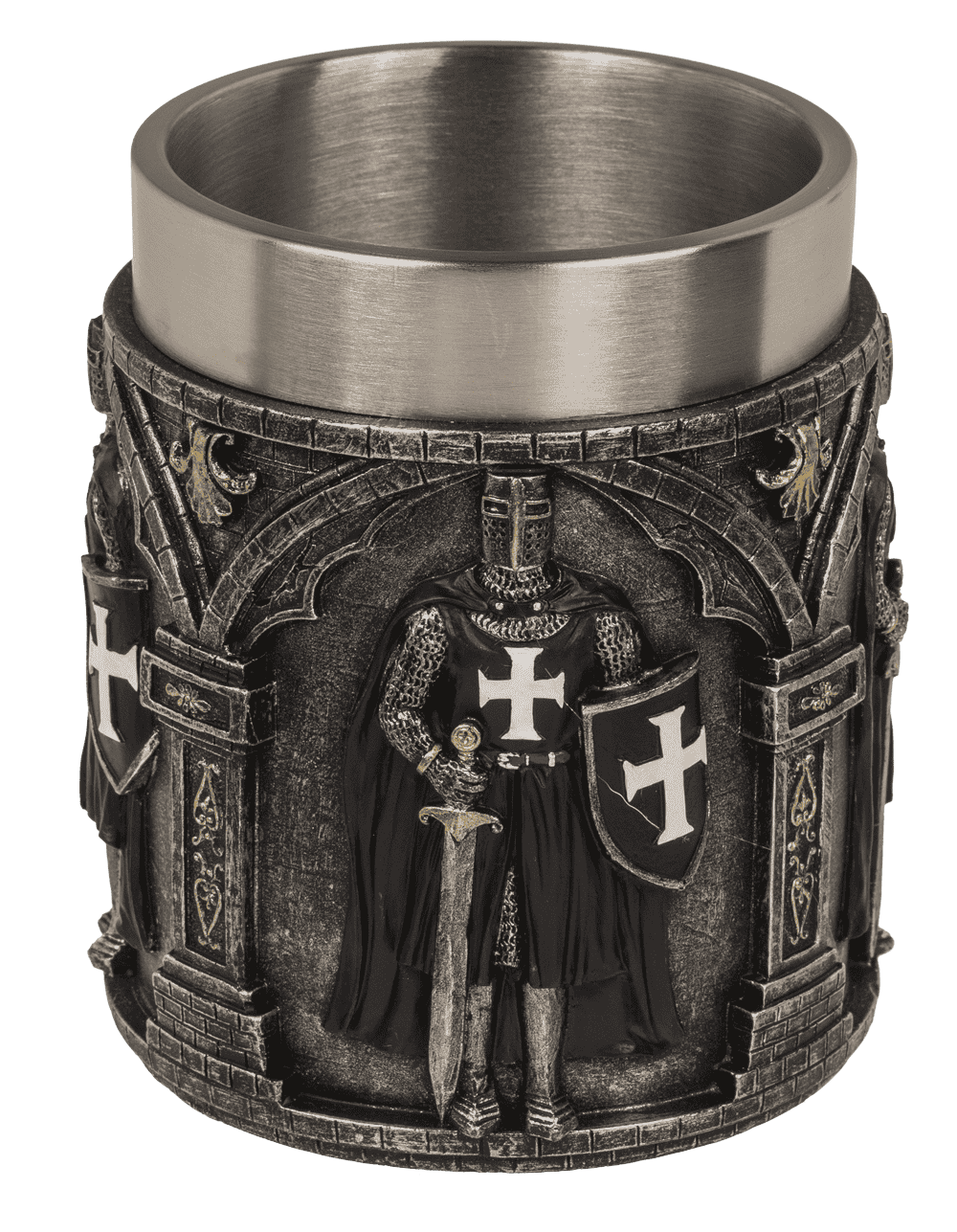 Beer mug, Knight, with stainless steel insert,