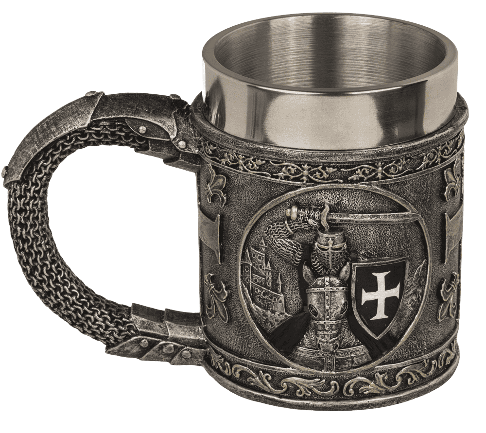 Beer mug, Knight, with stainless steel insert,