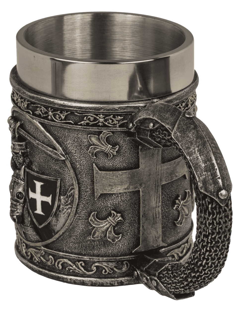 Beer mug, Knight, with stainless steel insert,
