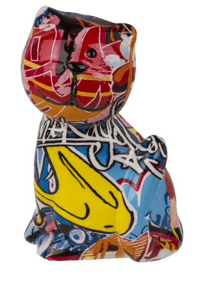 Polyresin figurine, Cat, 7 x 3.5 cm, 8 ass.,