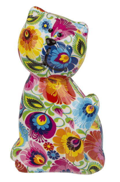 Polyresin figurine, Cat, 7 x 3.5 cm, 8 ass.,
