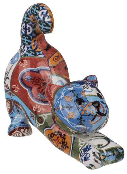 Polyresin figurine, Cat, 7 x 3.5 cm, 8 ass.,
