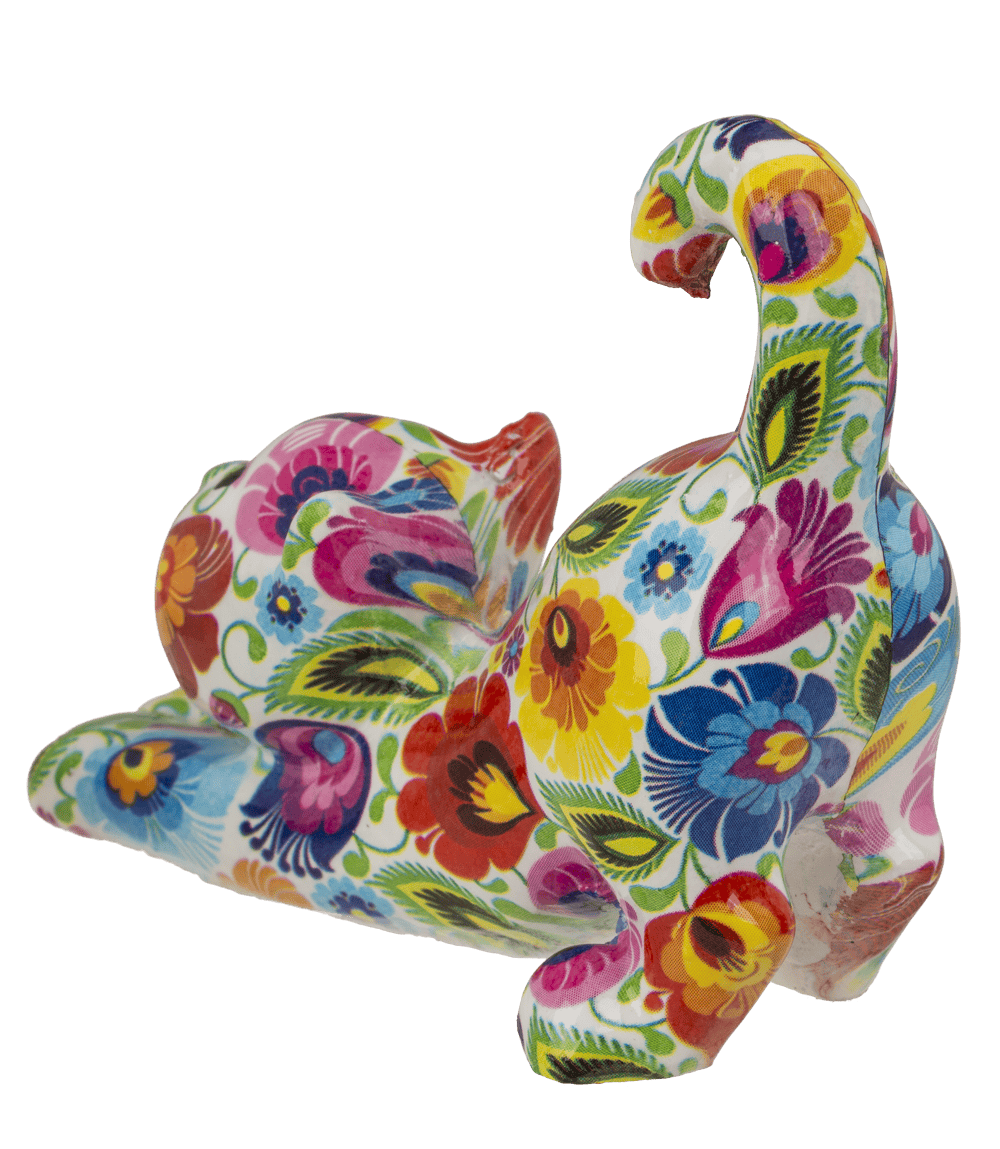 Polyresin figurine, Cat, 7 x 3.5 cm, 8 ass.,