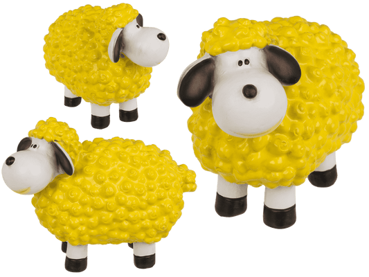 Decorative sheep, 15 x 8 x 11 cm, yellow,
