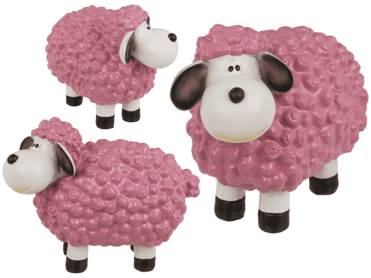 Decorative sheep, 15 x 8 x 11 cm, pink,