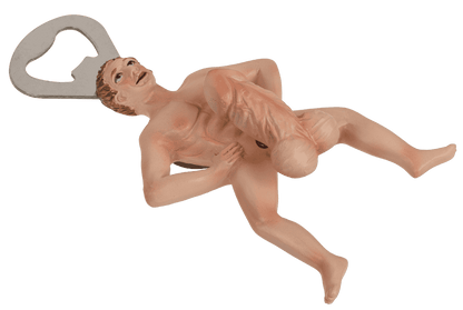 Metal bottle opener with magnet, Erotic man,