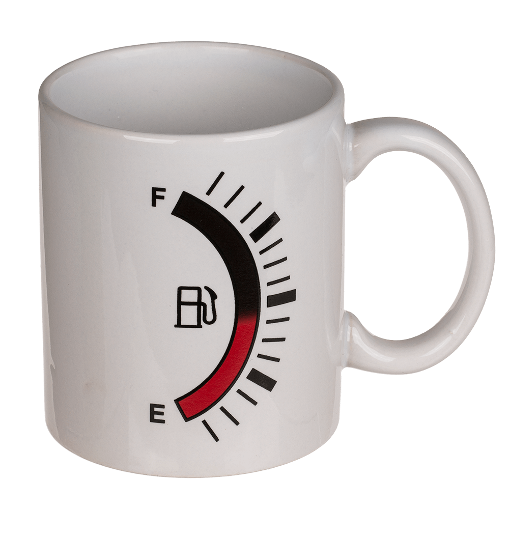 Stoneware mug, Fuel Tank Gauge,
