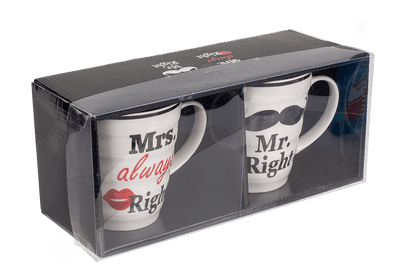 Porcelain mug, Mr Right & Mrs Always Right,