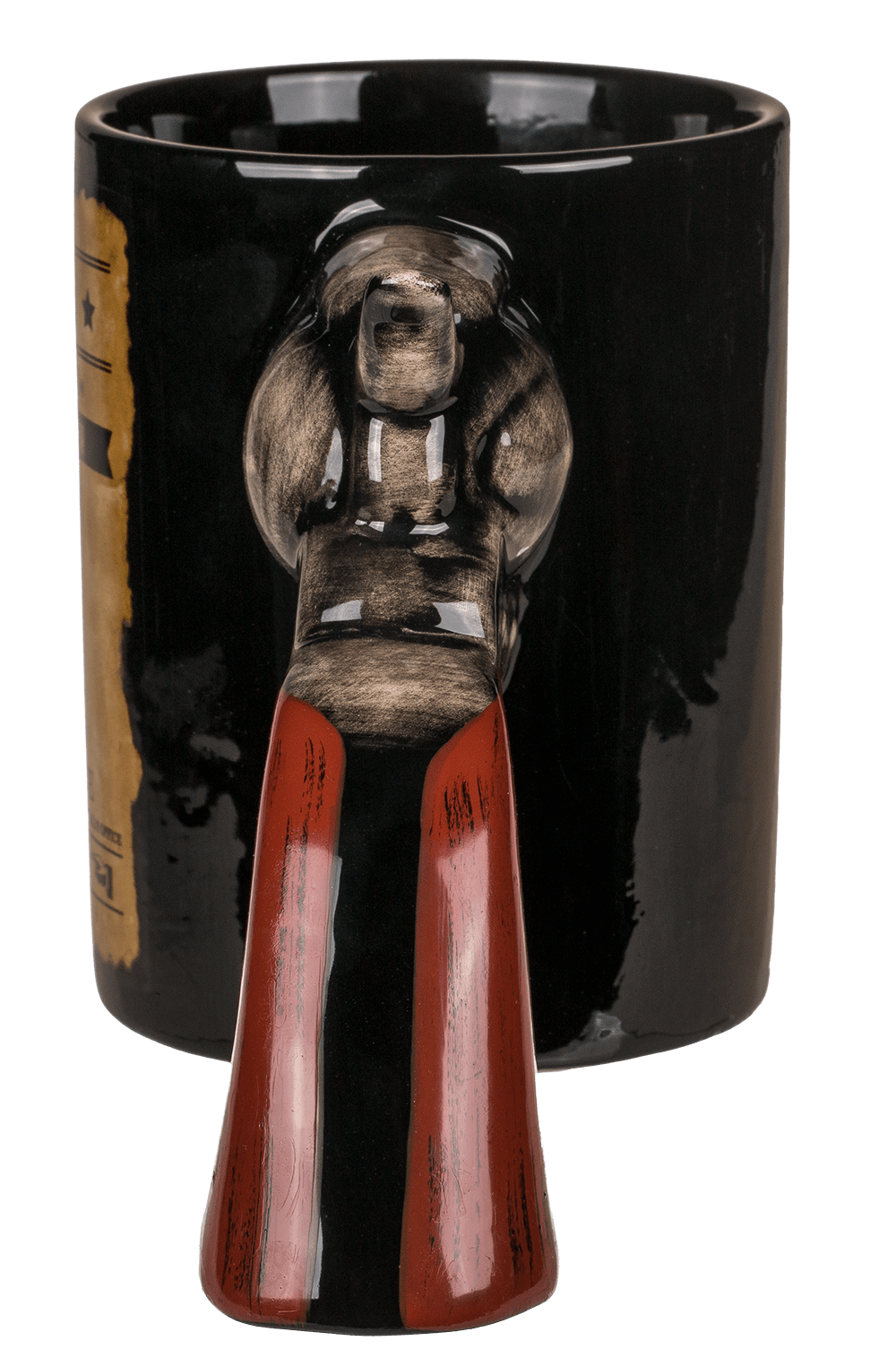 Ceramic mug, Wanted Poster with revolver handle,