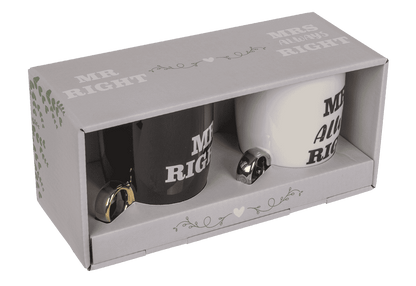 New bone China-mug, Mr Right & Mrs Always Right