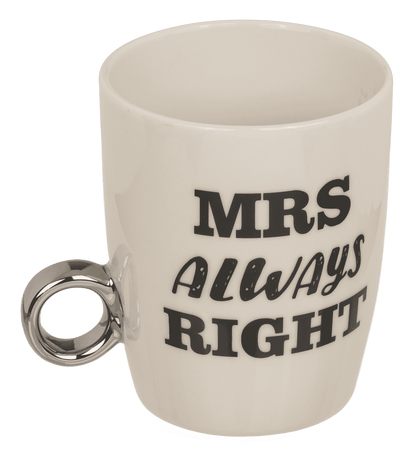 New bone China-mug, Mr Right & Mrs Always Right
