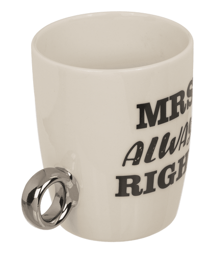 New bone China-mug, Mr Right & Mrs Always Right
