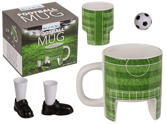 Mug, Football, incl. 2 shoes & 1 ball,