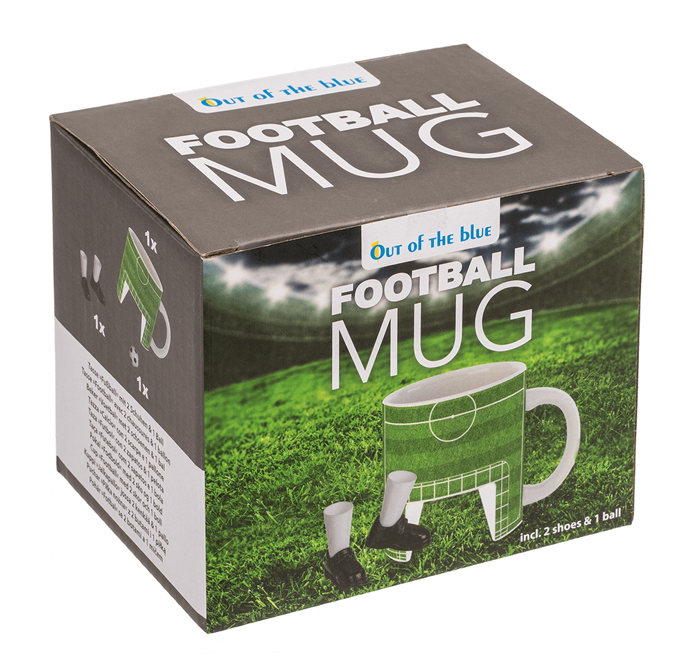 Mug, Football, incl. 2 shoes & 1 ball,