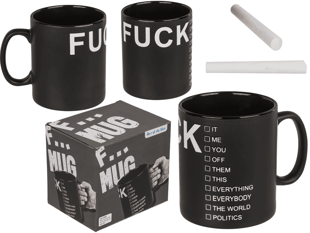 Black Mug, Fxxx, ca. 12,5 x 11 cm,