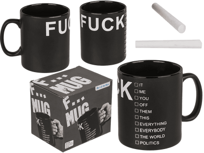 Black Mug, Fxxx, ca. 12,5 x 11 cm,