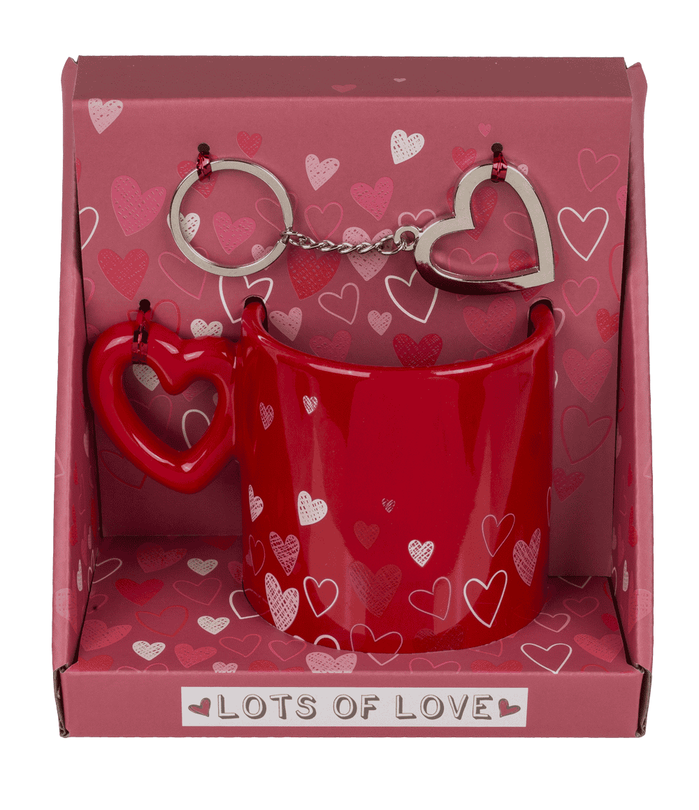 Gift set "Love", mug and metal key chain,