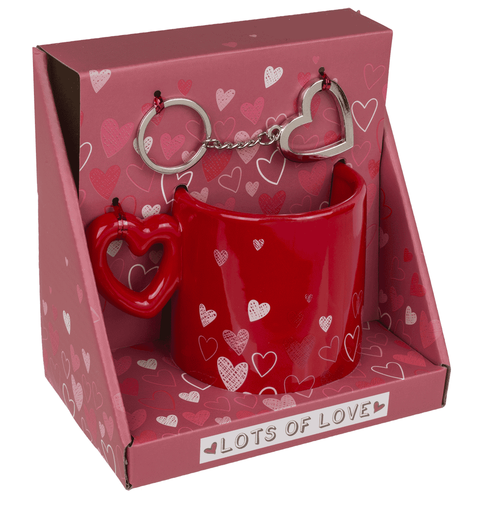 Gift set "Love", mug and metal key chain,