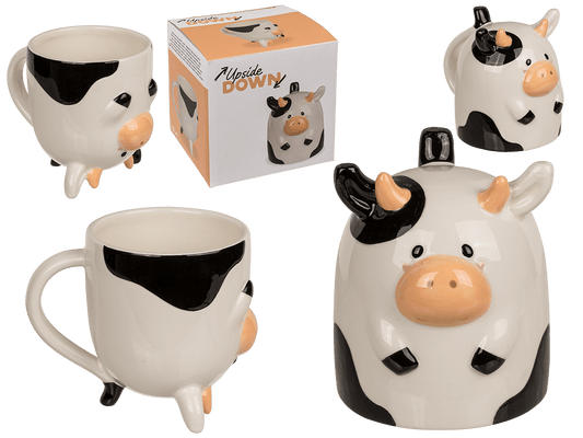 Upside Down Mug, Cow, ca. 12 x 14 cm, dolomite