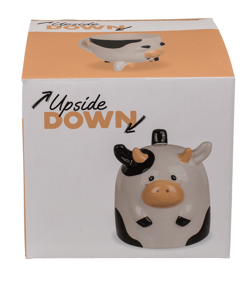Upside Down Mug, Cow, ca. 12 x 14 cm, dolomite