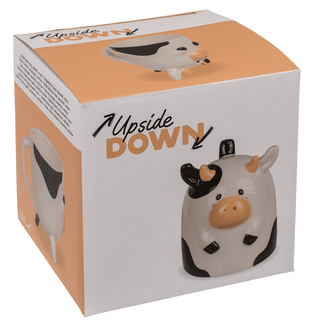 Upside Down Mug, Cow, ca. 12 x 14 cm, dolomite