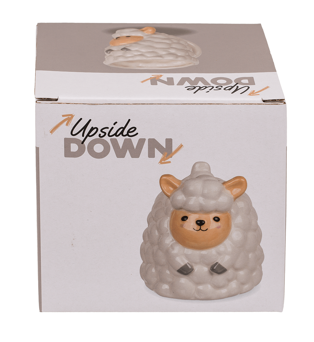 Upside Down Mug, Sheep, ca. 12 x 14 cm, dolomite