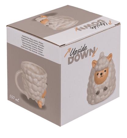 Upside Down Mug, Sheep, ca. 12 x 14 cm, dolomite