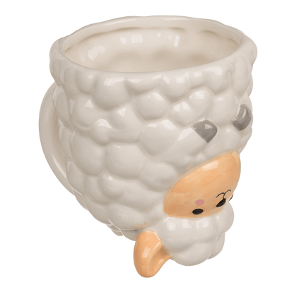 Upside Down Mug, Sheep, ca. 12 x 14 cm, dolomite