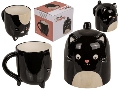 Upside Down Mug, Cat, ca. 12 x 14 cm, dolomite,