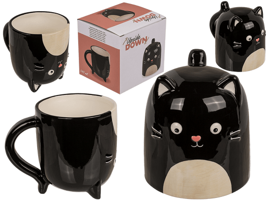 Upside Down Mug, Cat, ca. 12 x 14 cm, dolomite,