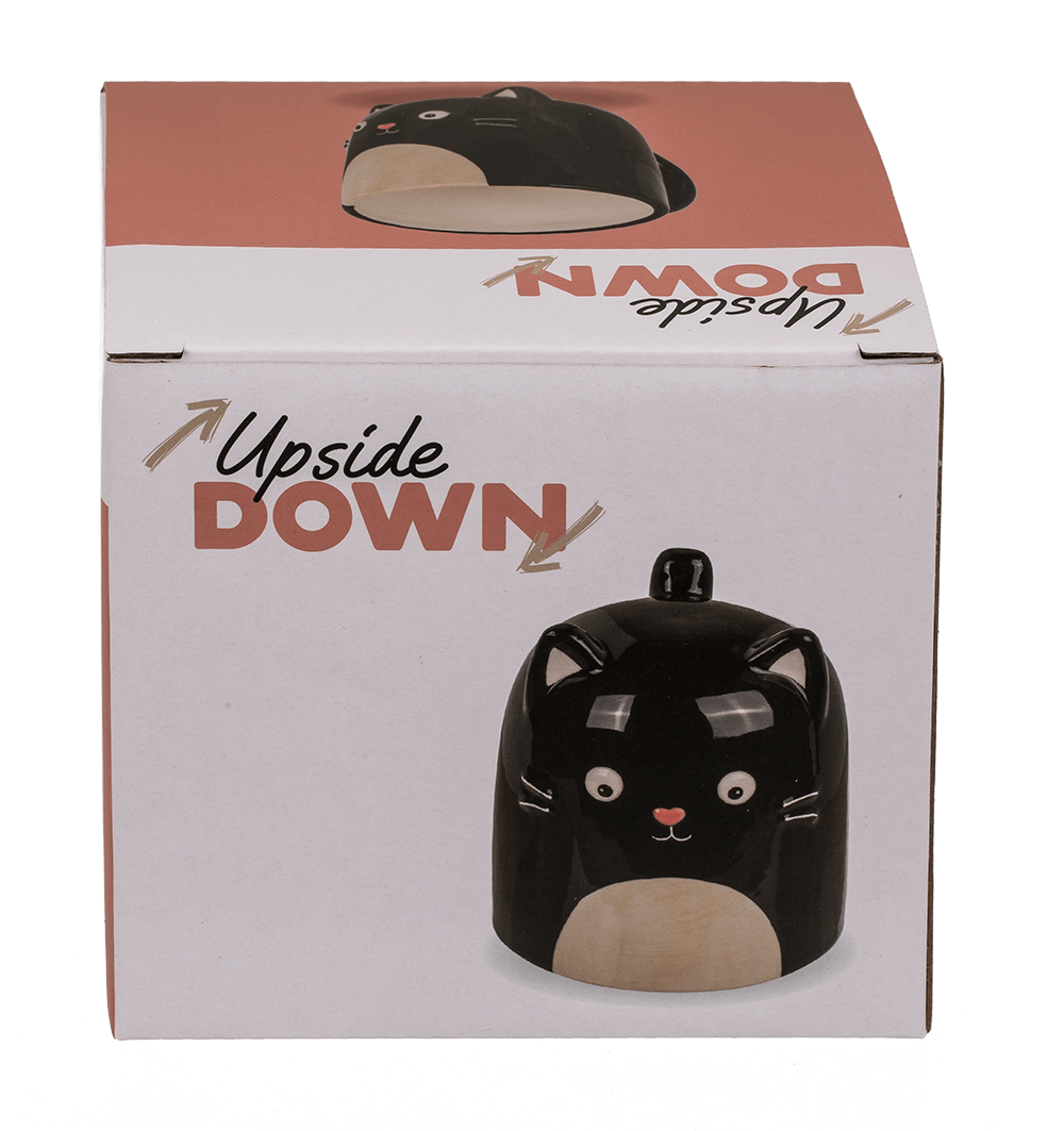 Upside Down Mug, Cat, ca. 12 x 14 cm, dolomite,