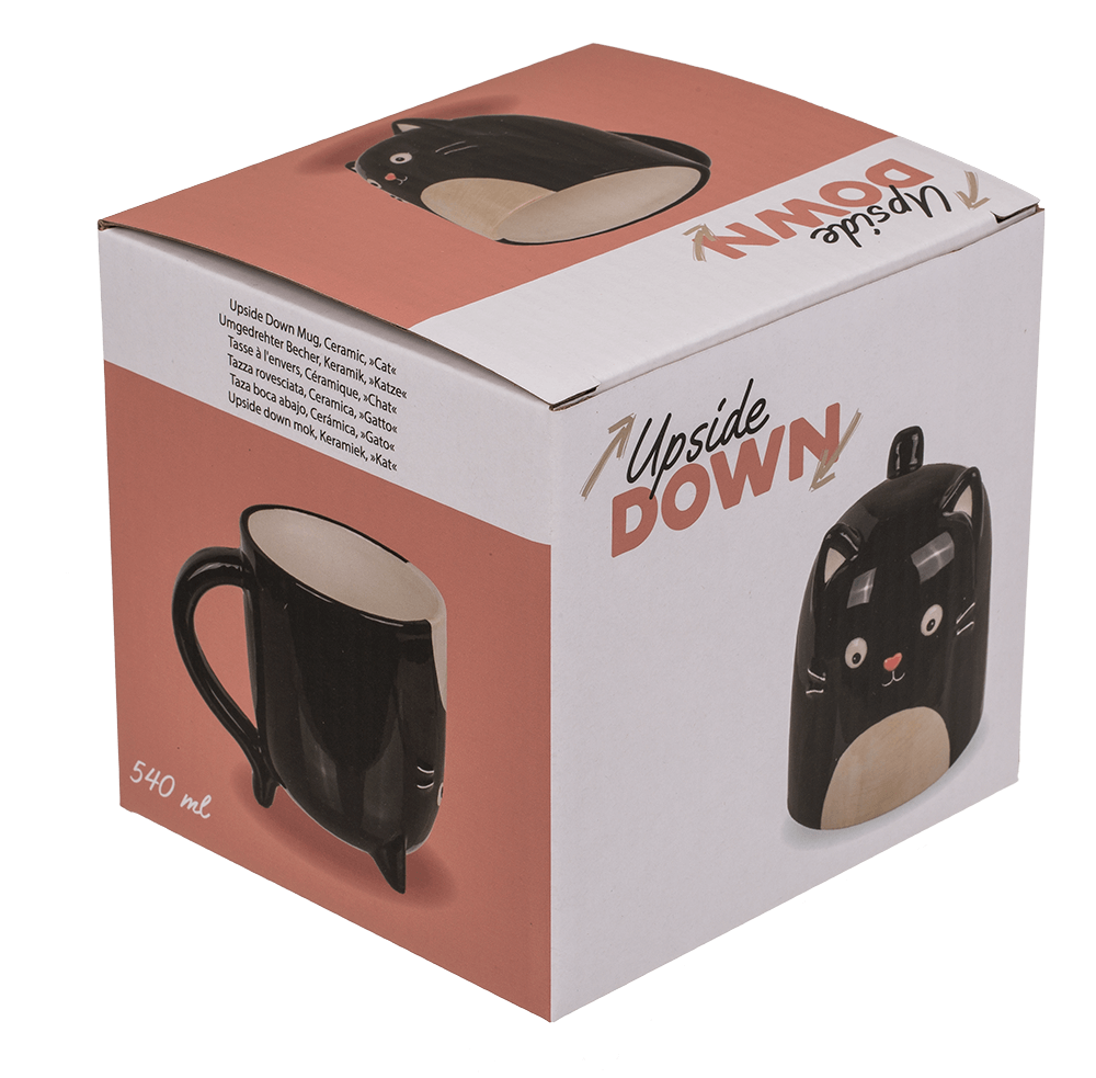 Upside Down Mug, Cat, ca. 12 x 14 cm, dolomite,