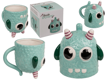 Upside Down Mug, Monster, blue, ca. 12 x 14 cm,