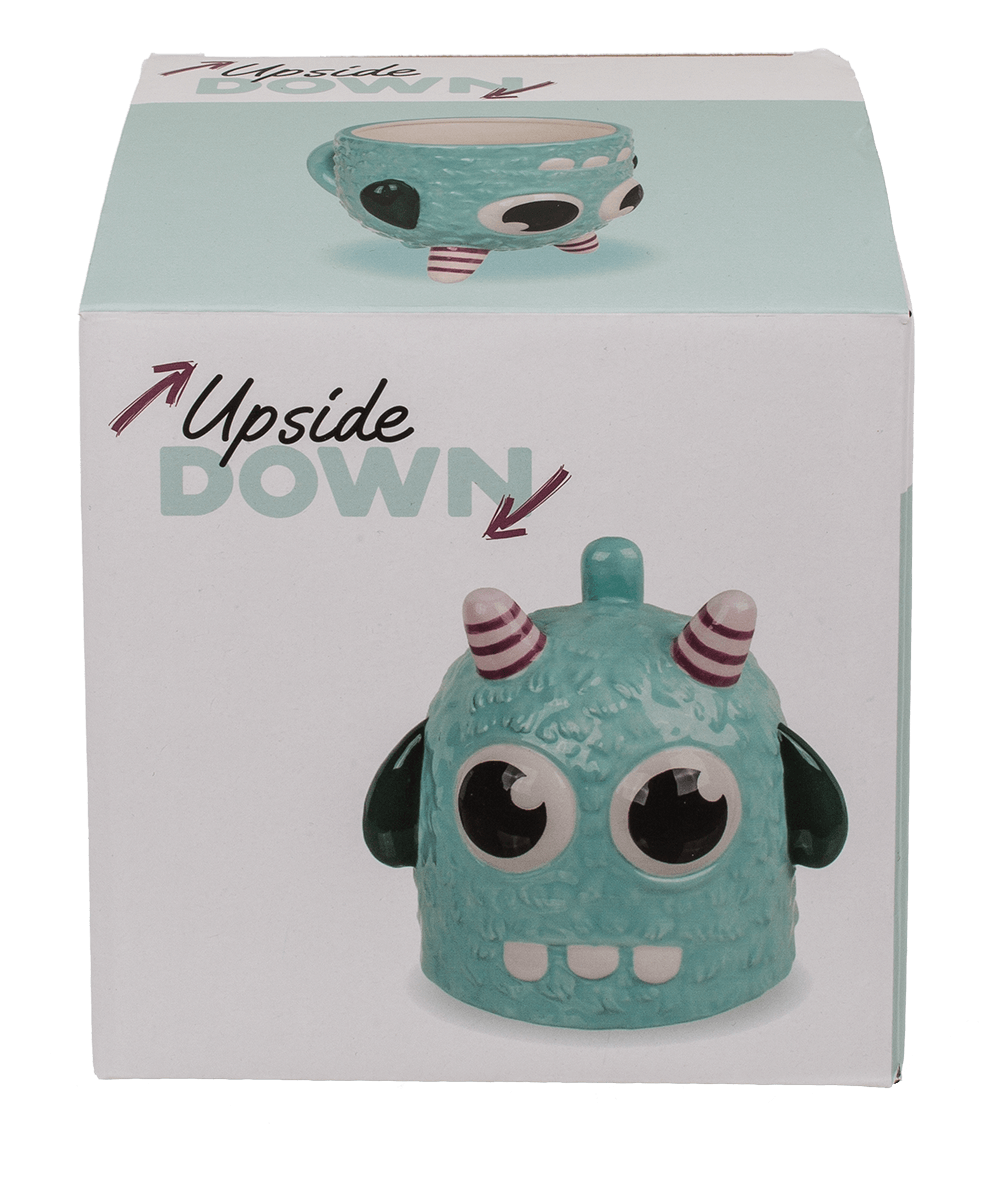 Upside Down Mug, Monster, blue, ca. 12 x 14 cm,
