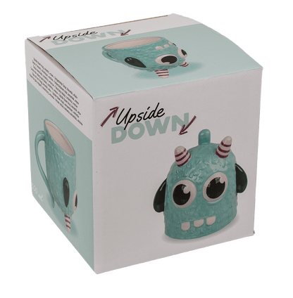 Upside Down Mug, Monster, blue, ca. 12 x 14 cm,