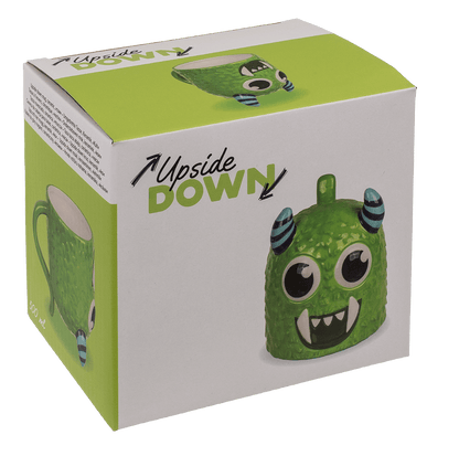 Upside Down Mug, Monster, green, ca. 12 x 14 cm,