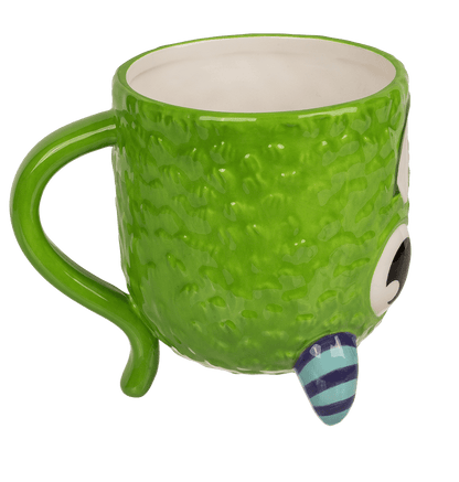 Upside Down Mug, Monster, green, ca. 12 x 14 cm,