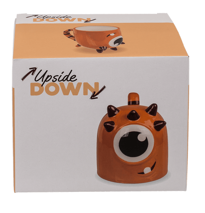 Upside Down Mug, Monster, orange, ca. 12 x 14 cm,
