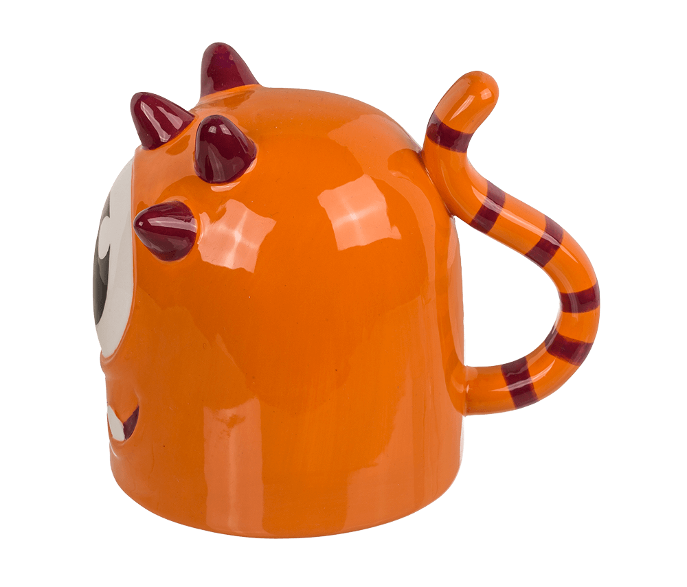 Upside Down Mug, Monster, orange, ca. 12 x 14 cm,