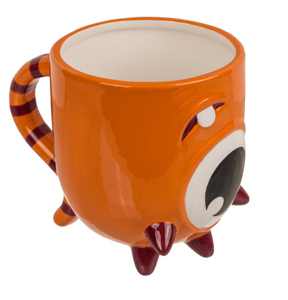 Upside Down Mug, Monster, orange, ca. 12 x 14 cm,