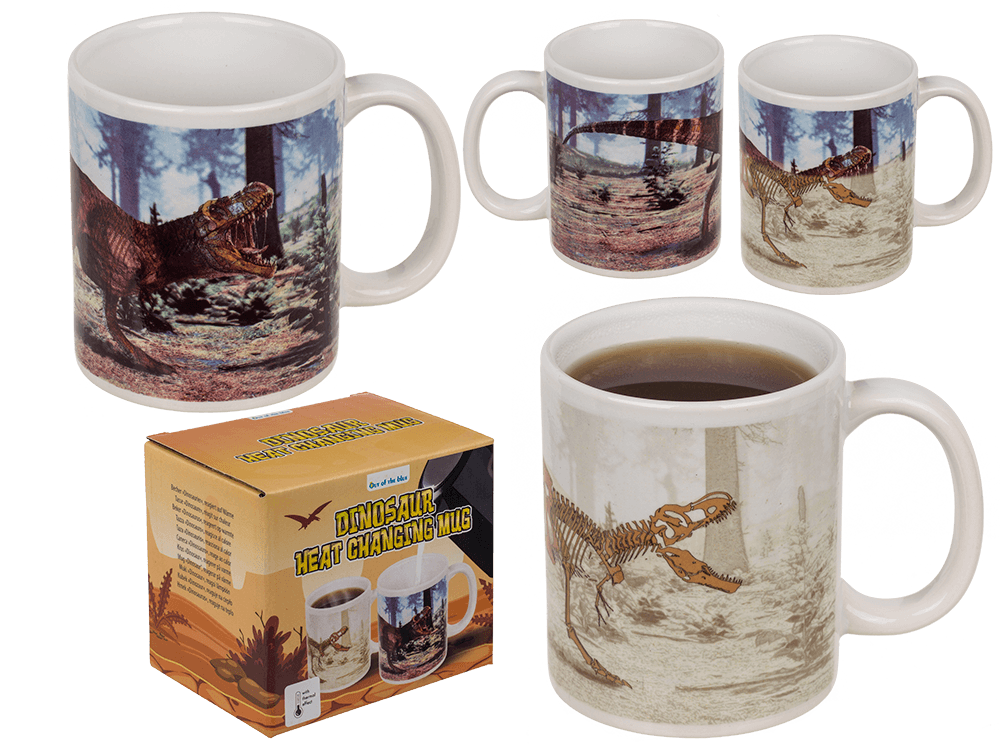 Stoneware mug,T-Rex, with thermal effect,